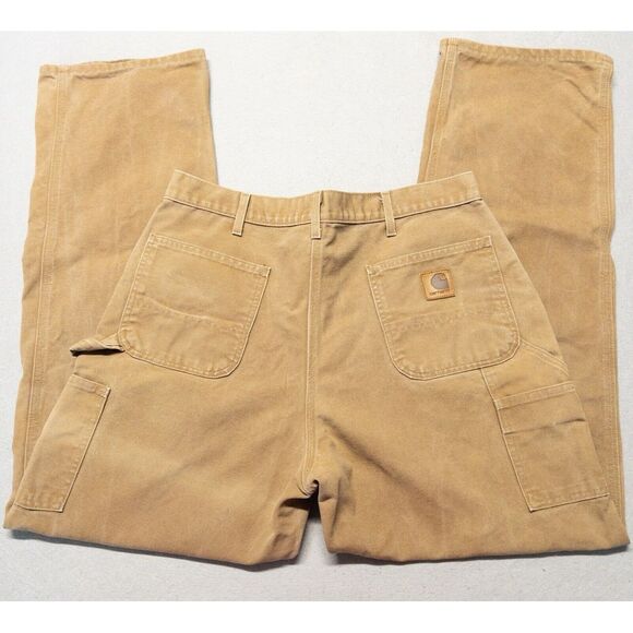 Vintage Carhartt‎ Duck Pants Union Made Leather Tag Triple Stitched Mens 38x36